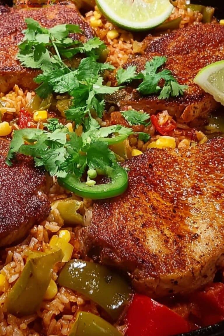 Tex-Mex Pork Chops and Rice Skillet