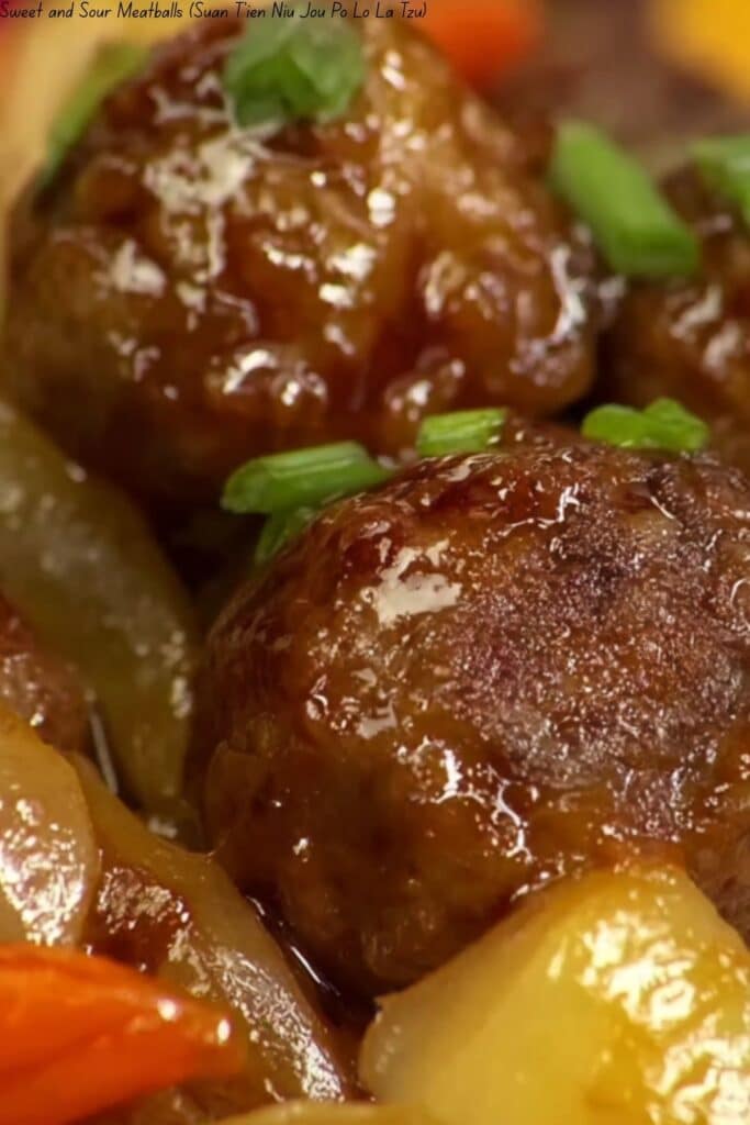 Sweet and Sour Meatballs (Suan T’ien Niu Jou Po Lo La Tzu)