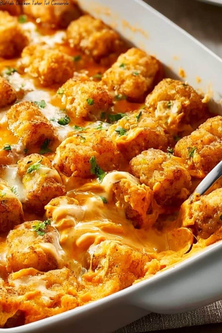 Buffalo Chicken Tater Tot Casserole