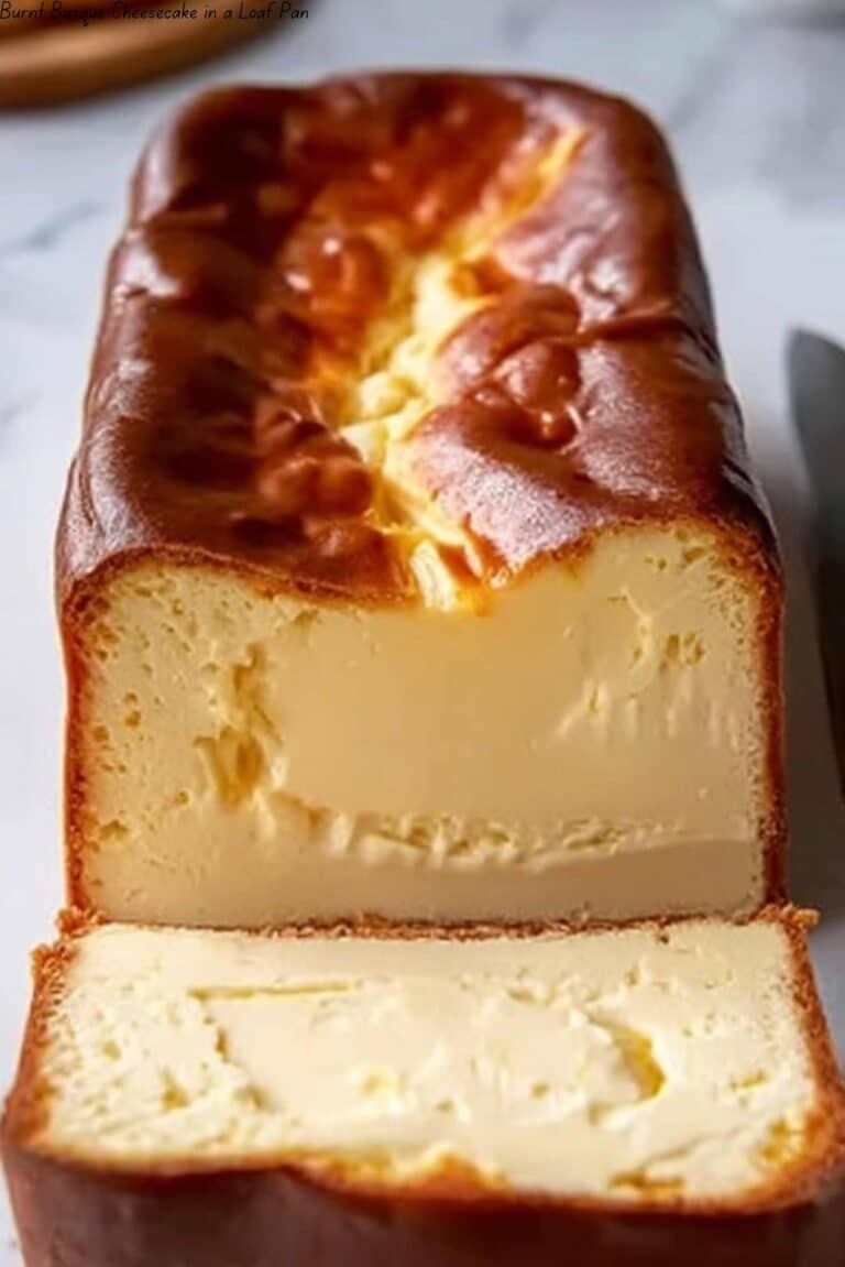 Burnt Basque Cheesecake in a Loaf Pan