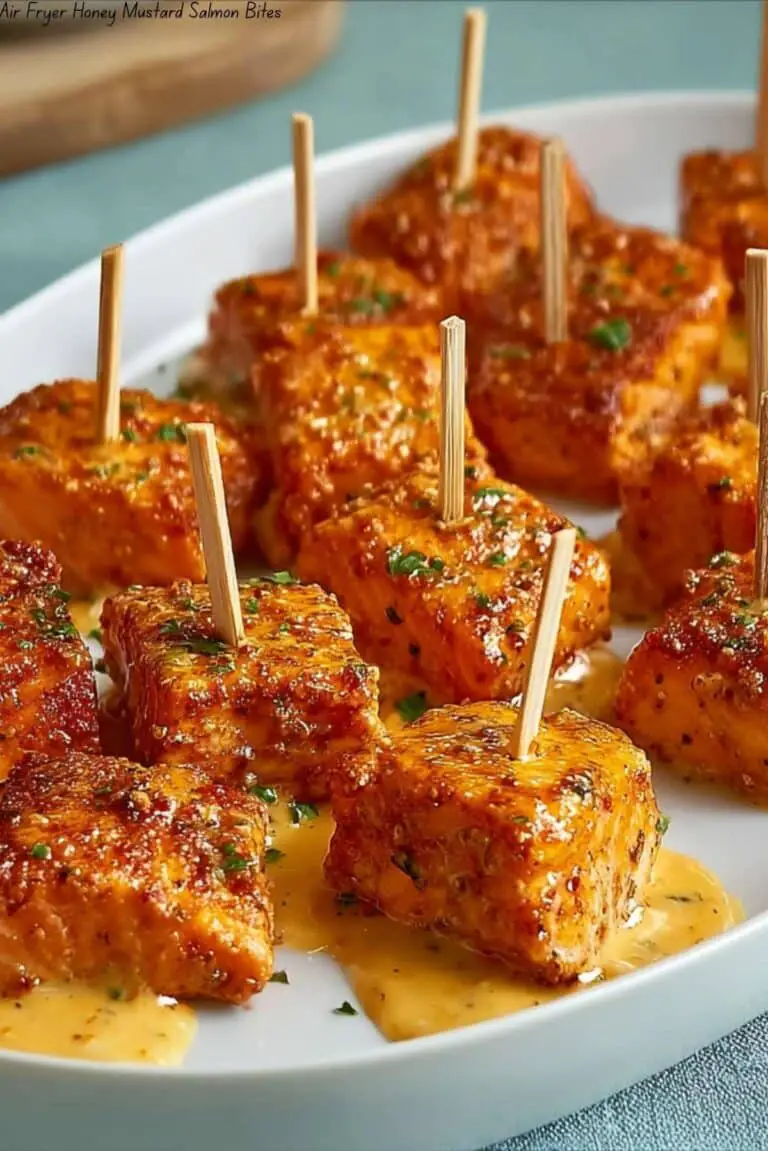 Air Fryer Honey Mustard Salmon Bites