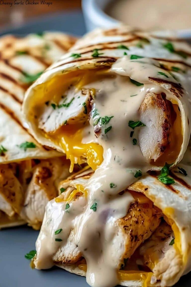 Cheesy Garlic Chicken Wraps
