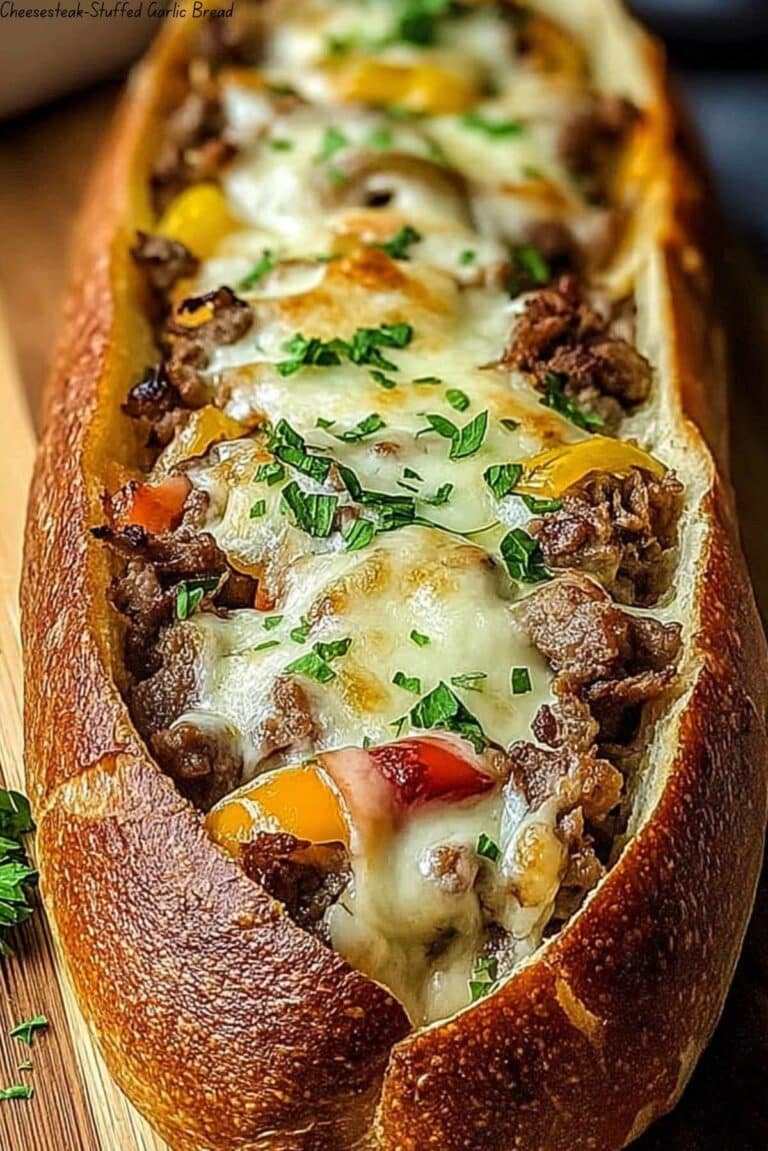 Cheesesteak-Stuffed Garlic Bread