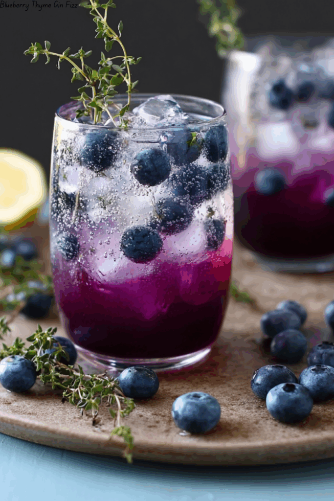 Blueberry Thyme Gin Fizz