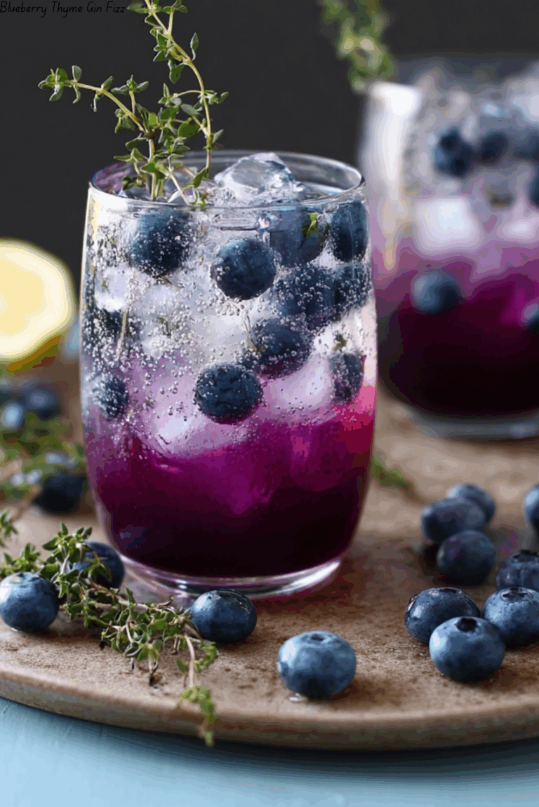 Blueberry Thyme Gin Fizz