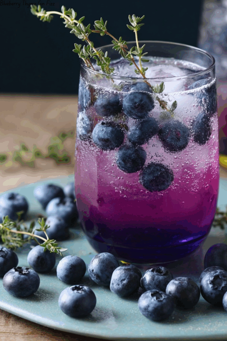 Blueberry Thyme Gin Fizz