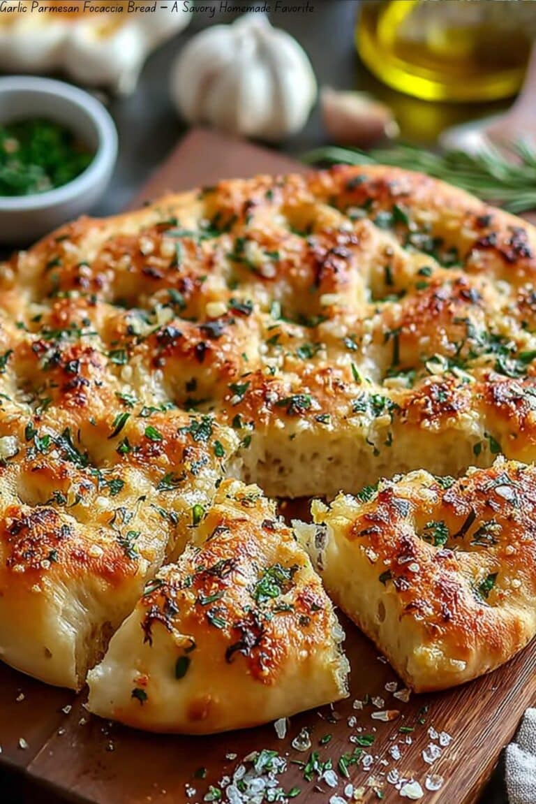 Garlic Parmesan Focaccia Bread – A Savory Homemade Favorite