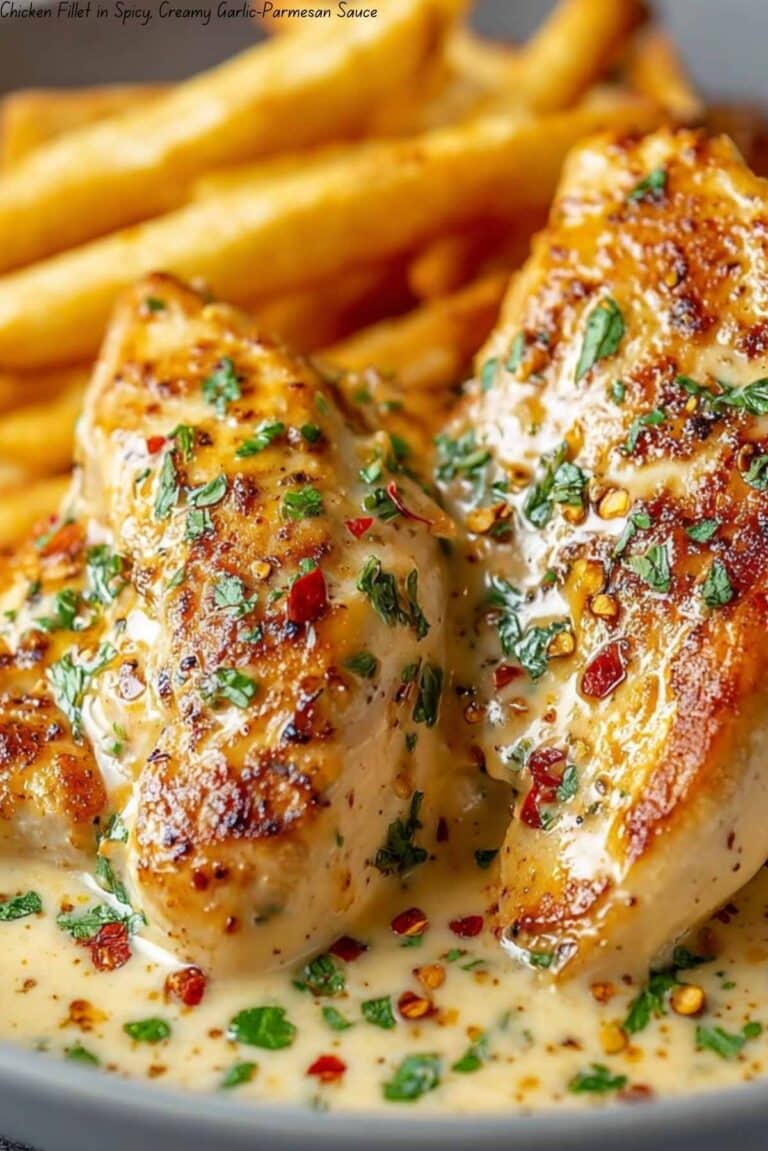 Chicken Fillet in Spicy, Creamy Garlic-Parmesan Sauce