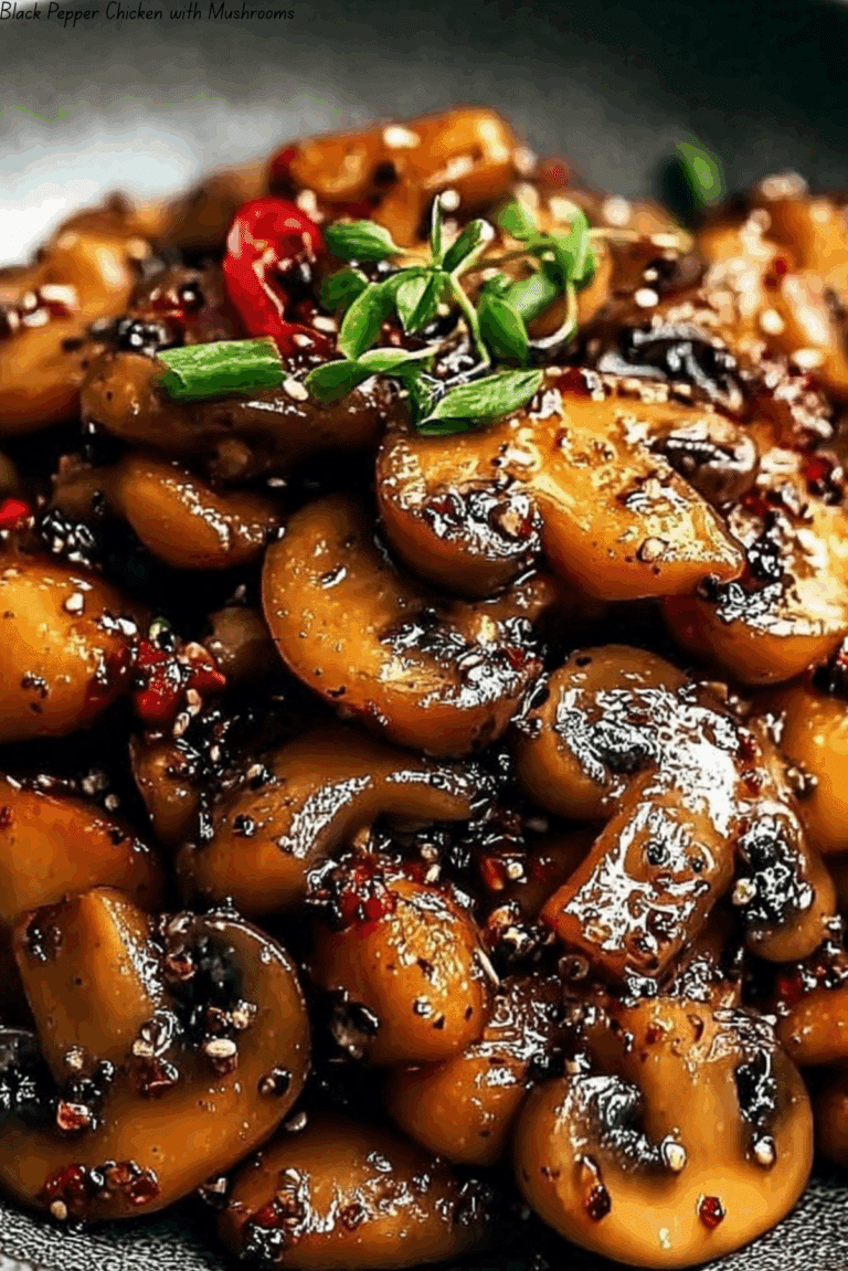 Black Pepper Chicken with Mushrooms