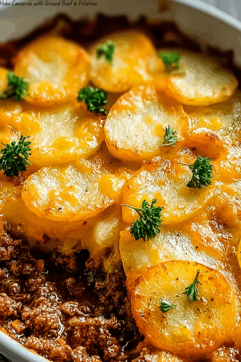 Hobo Casserole with Ground Beef & Potatoes