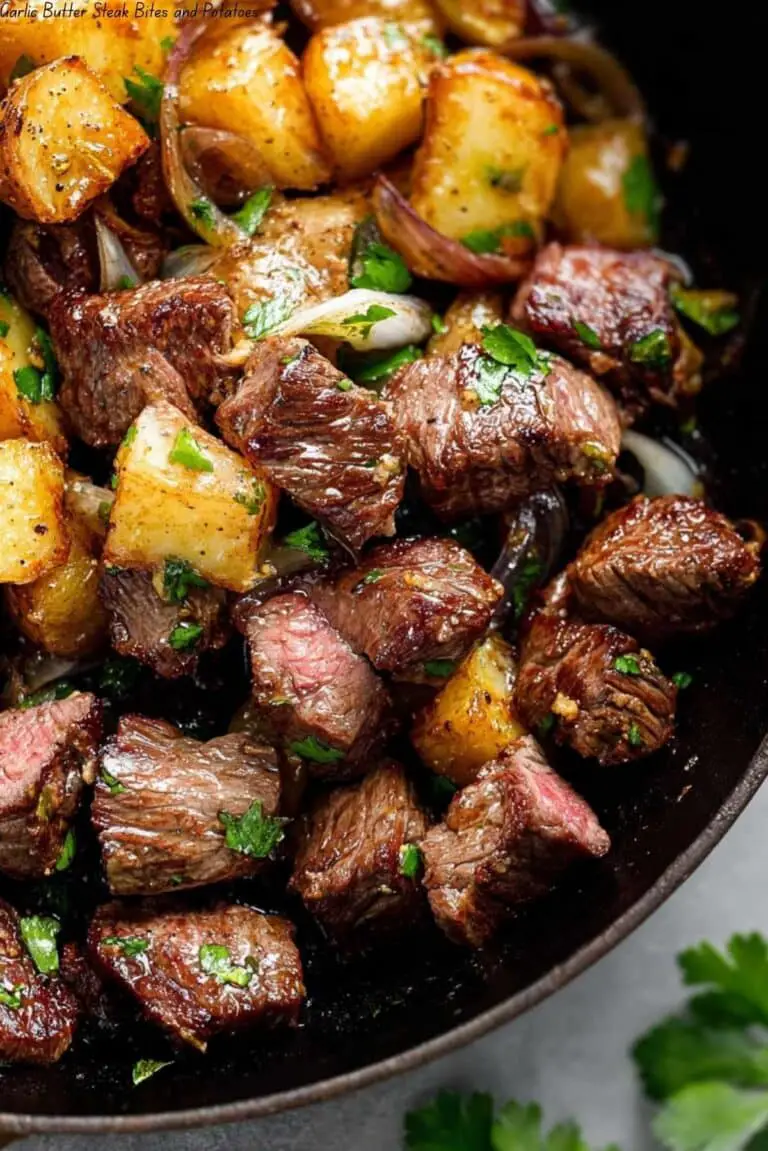 Garlic Butter Steak Bites and Potatoes