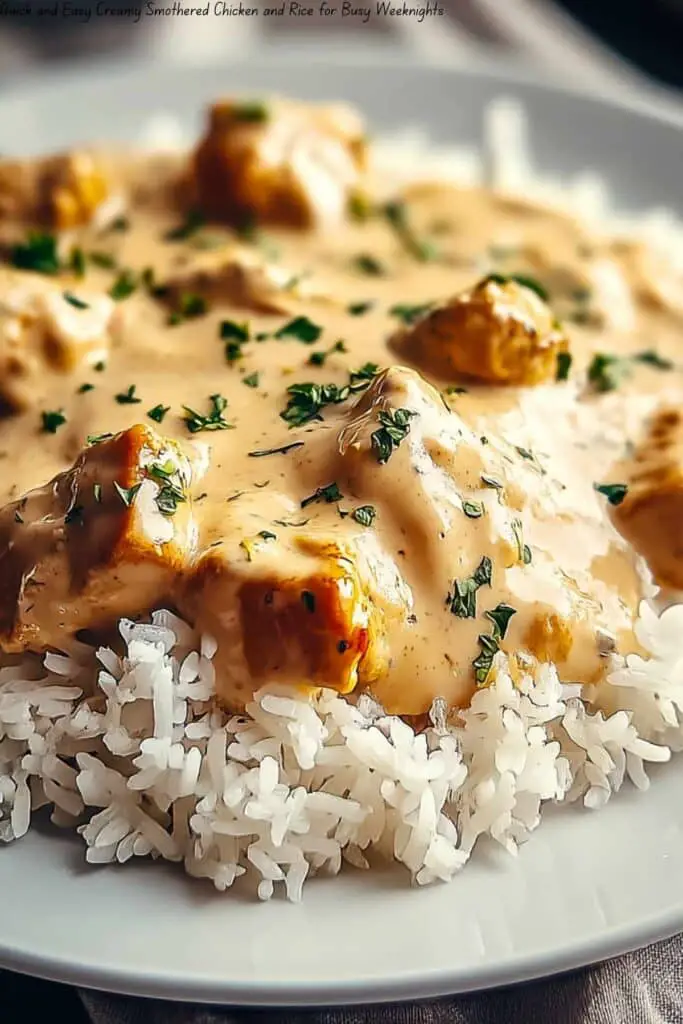 Quick and Easy Creamy Smothered Chicken and Rice for Busy Weeknights