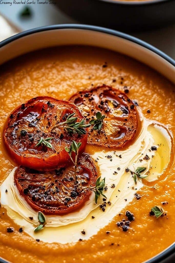Creamy Roasted Garlic Tomato Soup
