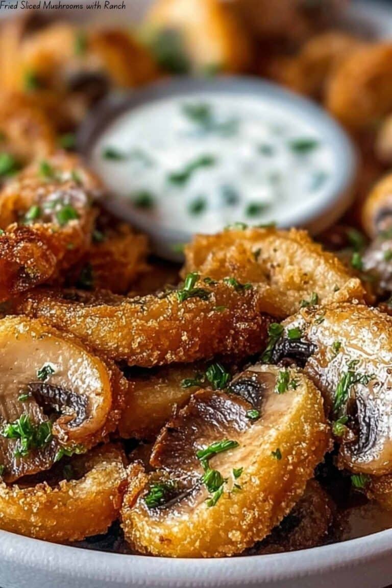 Fried Sliced Mushrooms with Ranch