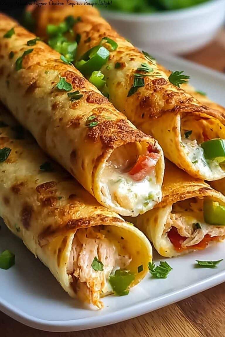 Crispy Jalapeño Popper Chicken Taquitos Recipe Delight