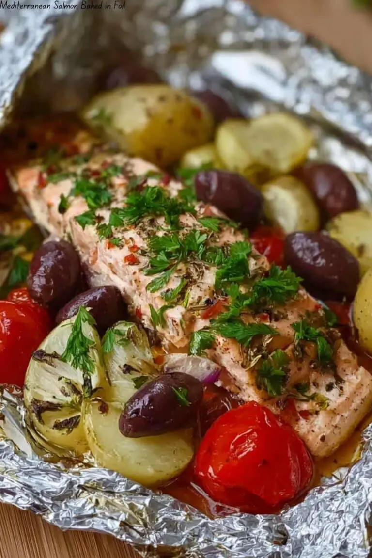 Mediterranean Salmon Baked in Foil