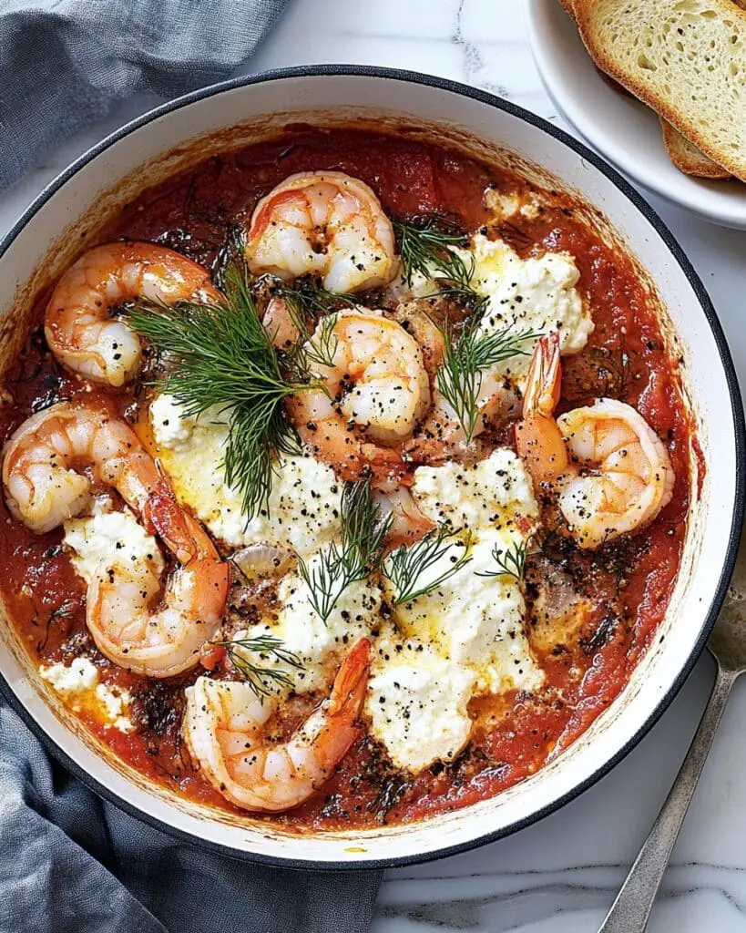 Baked Prawns with Lemon and Feta Recipe