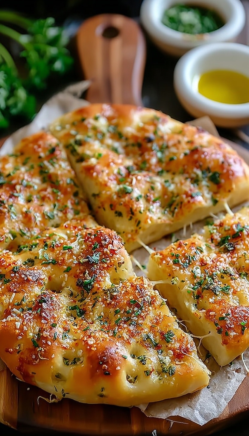 Garlic Parmesan Focaccia Bread Recipe - Recipe Image