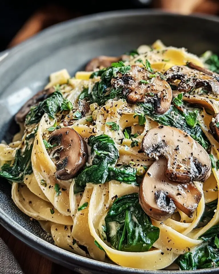 Creamy Spinach Mushroom Pasta Recipe