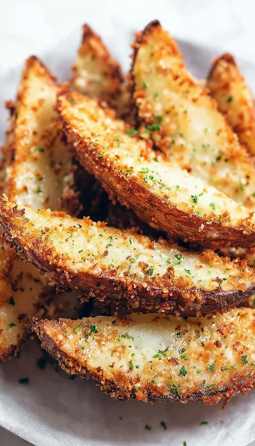 Baked Garlic Parmesan Potato Wedges Recipe - Recipe Image