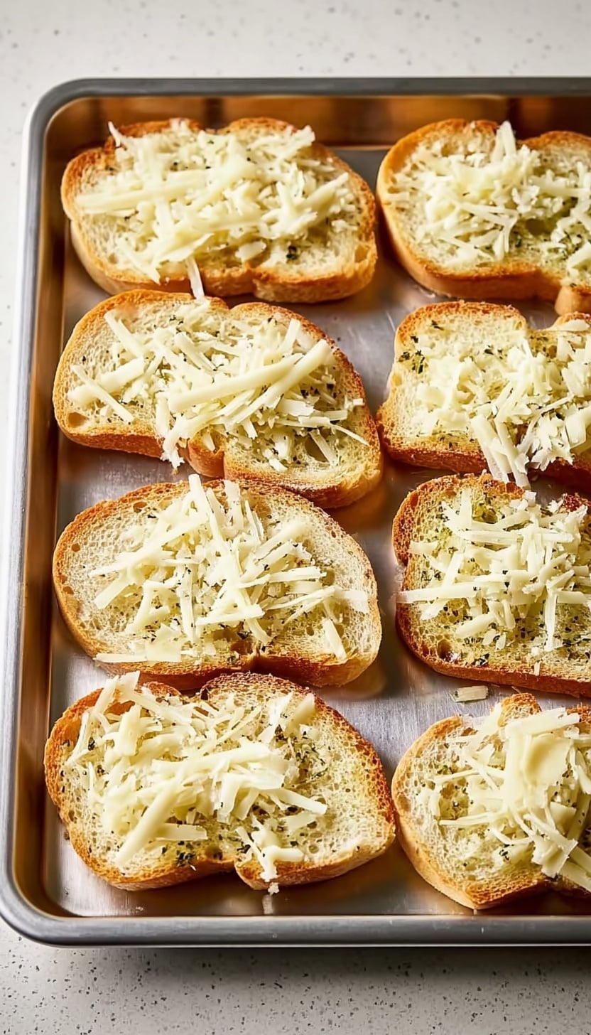 Creamy Garlic Mozzarella Toasted Bread Recipe - Recipe Image