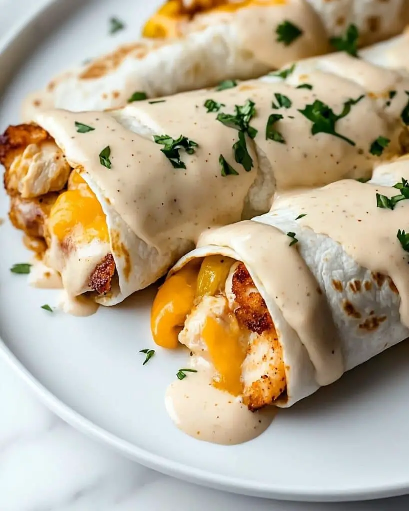 Cheesy Garlic Chicken Wraps Recipe
