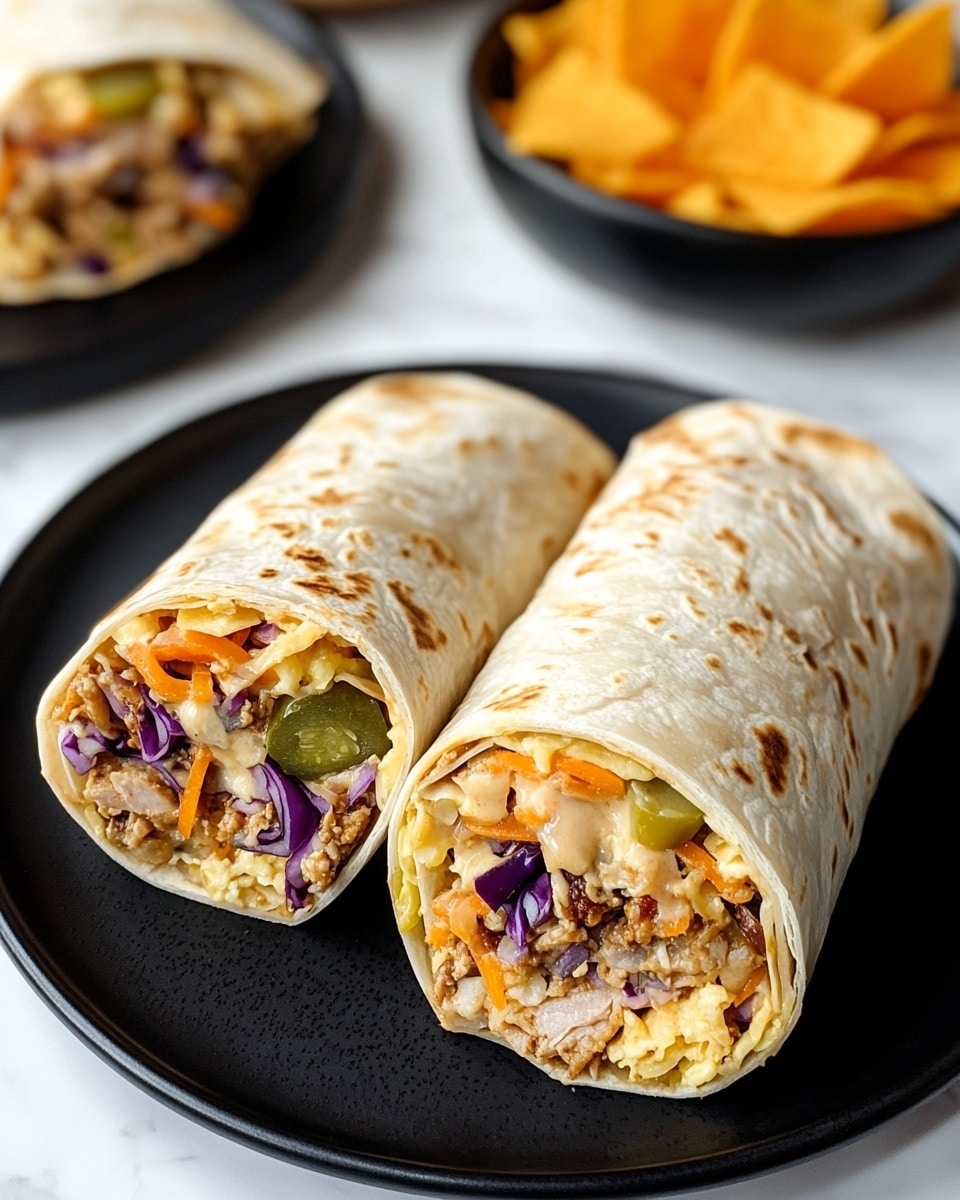 BBQ Rotisserie Chicken Wraps with Coleslaw and Pickles Recipe - Recipe Image