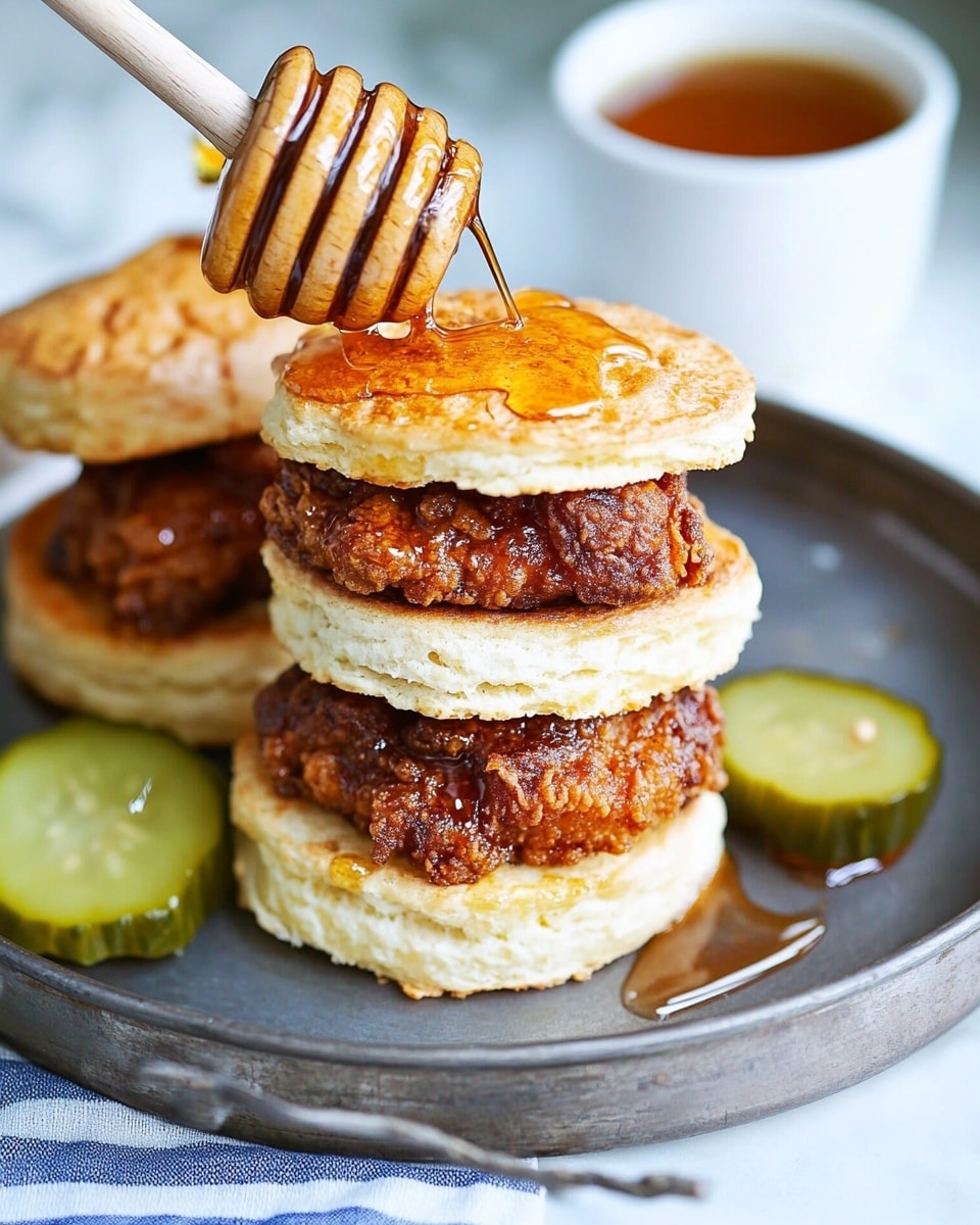 Honey Chicken Biscuits with Hot Honey Recipe - Recipe Image