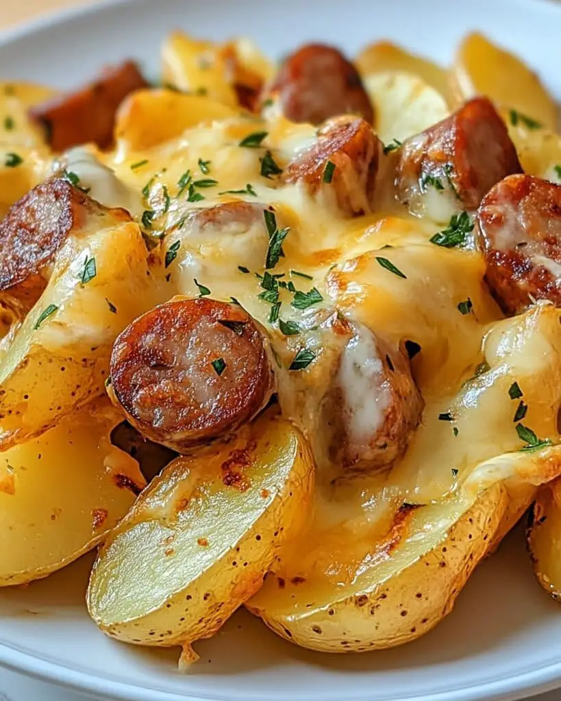Cheesy Ranch Potatoes and Smoked Sausage Recipe