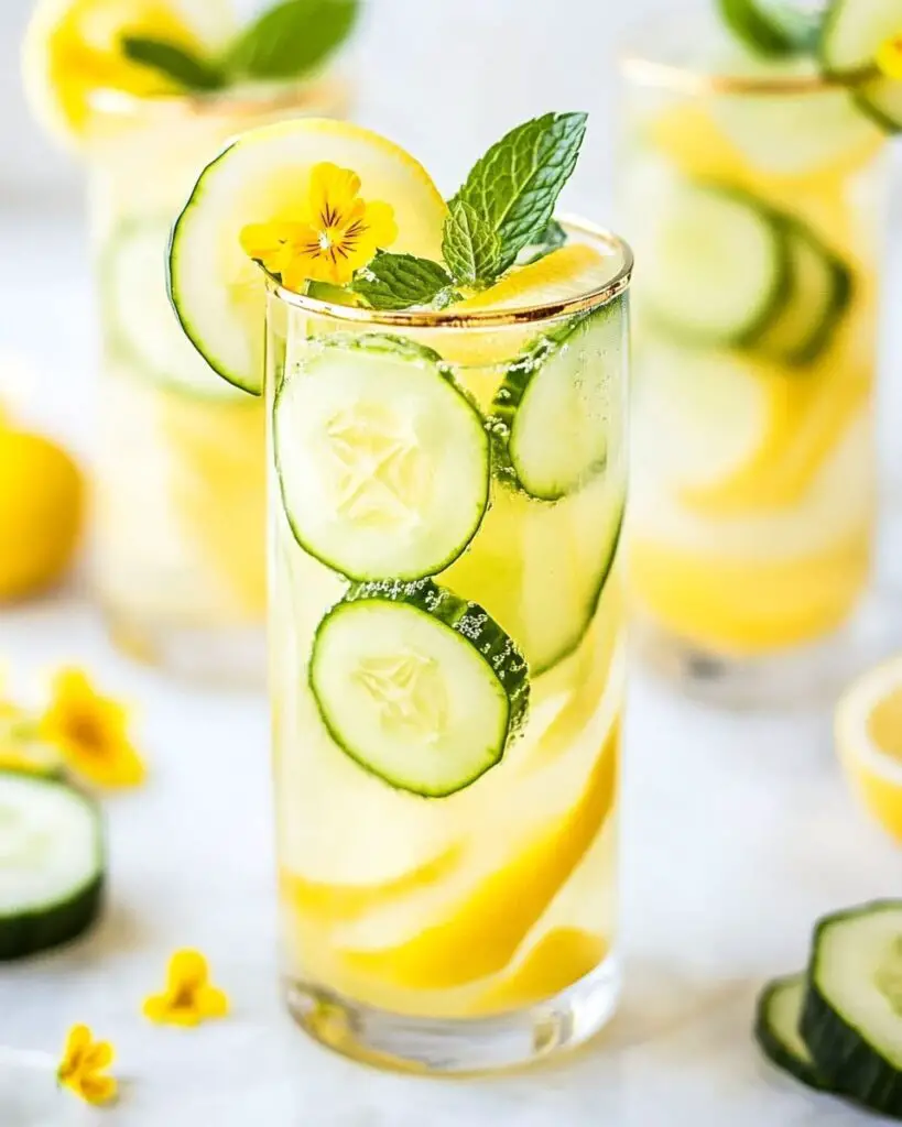 Sparkling Cucumber Mint Lemonade Mocktail Recipe