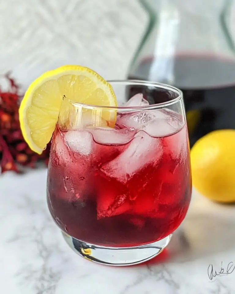 Refreshing Hibiscus Iced Tea with Candied Ginger and Lemon Recipe