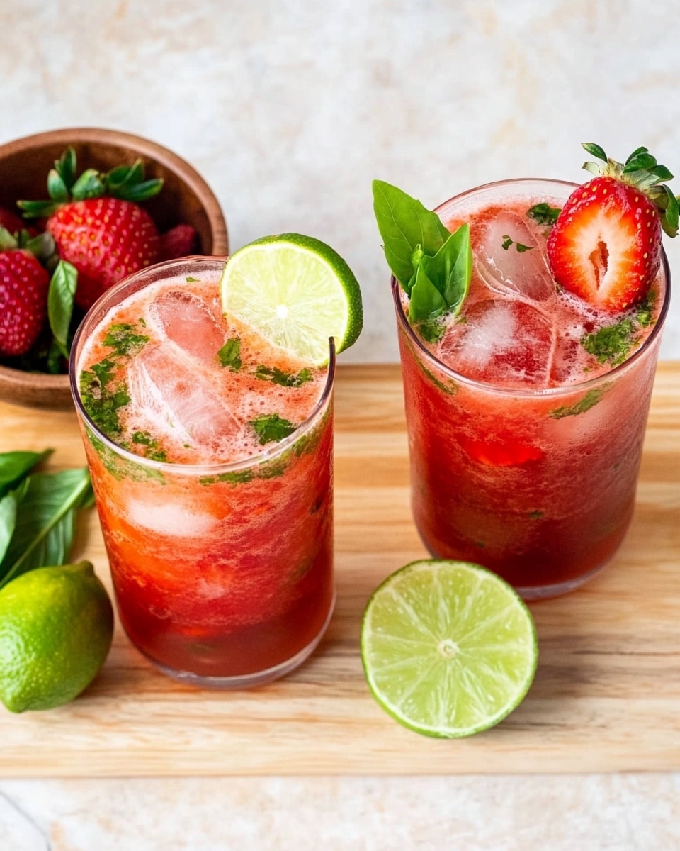 Refreshing Strawberry Basil Mocktail Recipe - Recipe Image