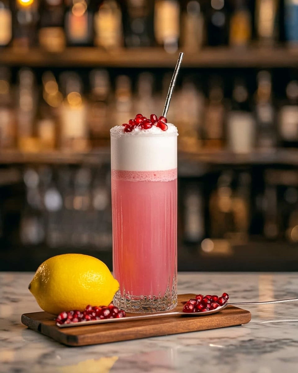 Pomegranate Fizz Cocktail Recipe - Recipe Image