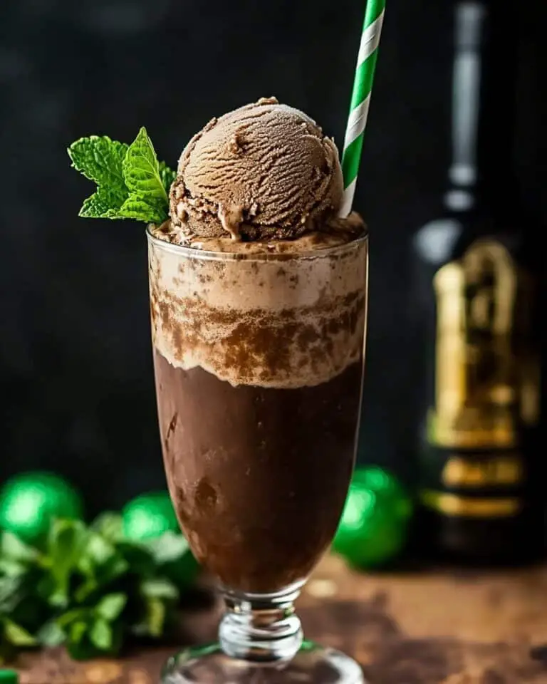 Chocolate Beer Float with Irish Whiskey and Mint Recipe