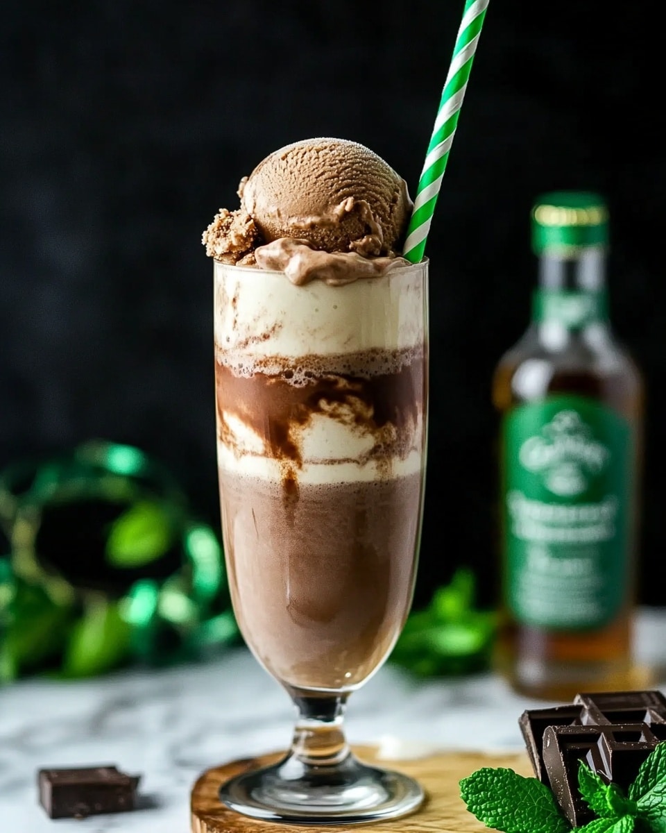 Chocolate Beer Float with Irish Whiskey and Mint Recipe - Recipe Image