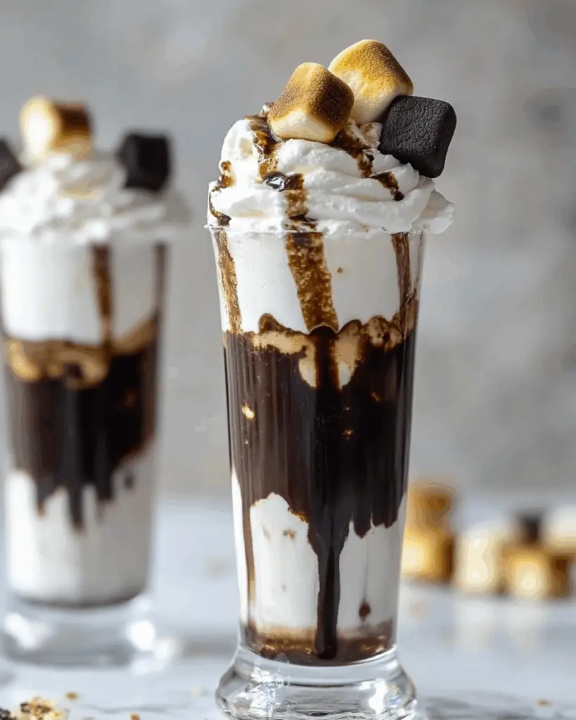 S’mores Stout Milkshake with Chocolate Ganache and Toasted Marshmallows Recipe