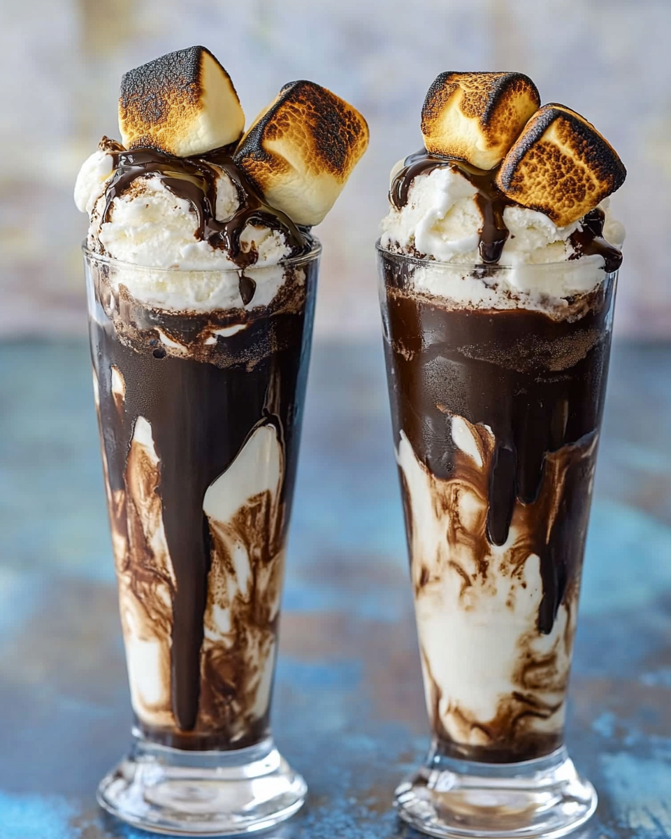 S'mores Stout Milkshake with Chocolate Ganache and Toasted Marshmallows Recipe - Recipe Image