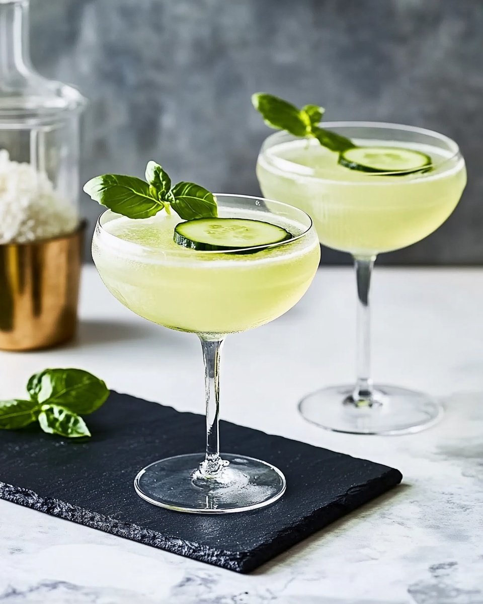 Cucumber Basil Martini Recipe - Recipe Image
