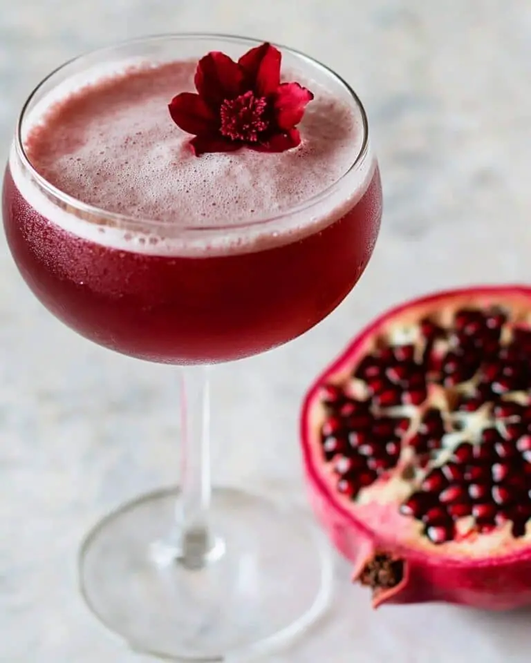 Pomegranate Martini with White Rose Tea and Mint Recipe
