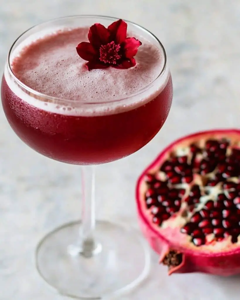 Pomegranate Martini with White Rose Tea and Mint Recipe