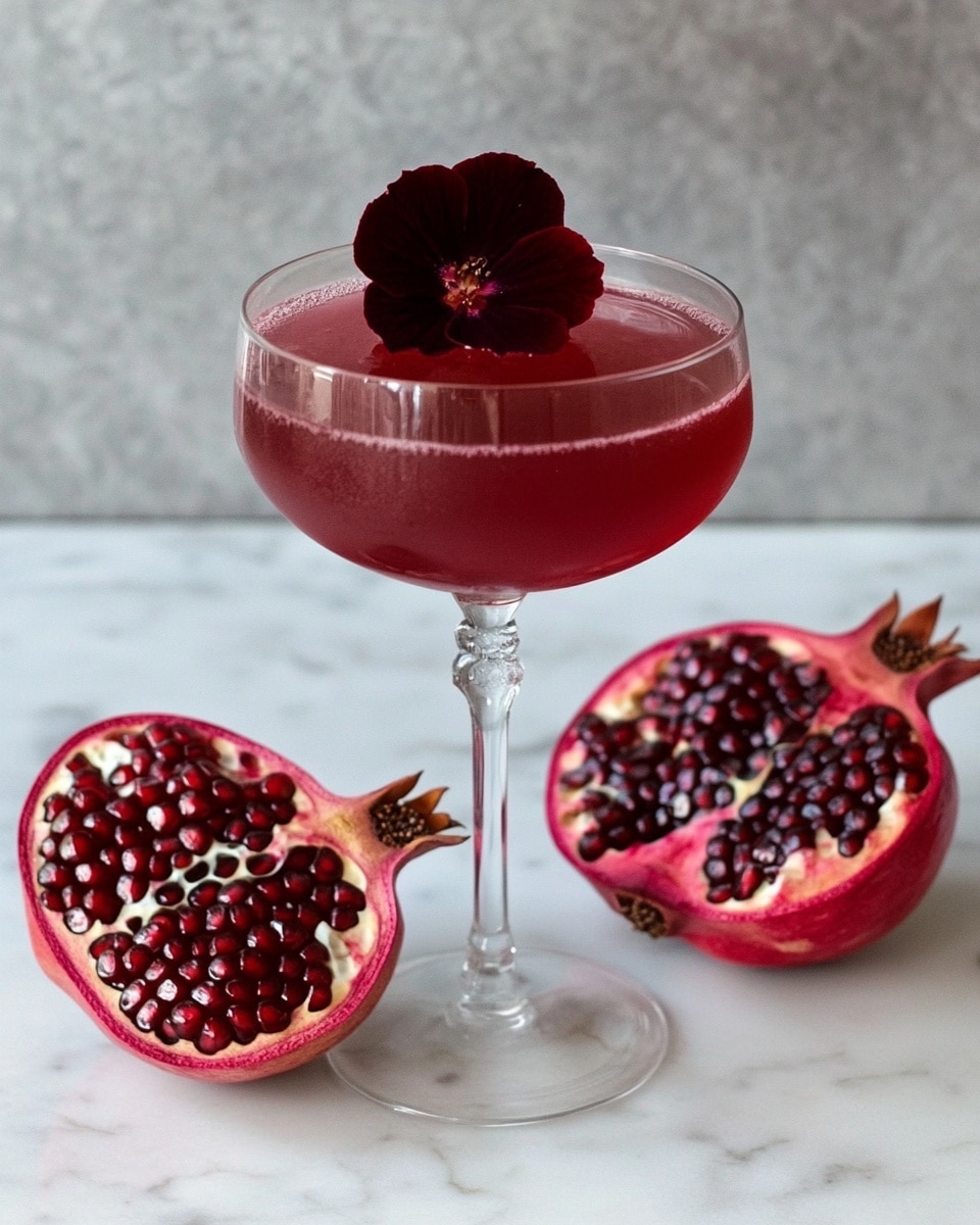 Pomegranate Martini with White Rose Tea and Mint Recipe - Recipe Image
