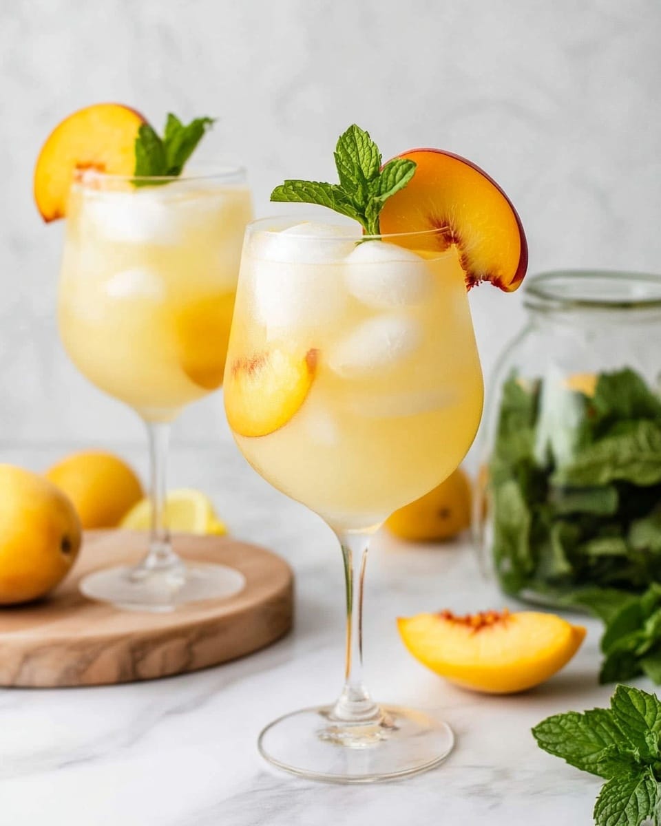 Refreshing Peach White Wine Spritzer Recipe - Recipe Image