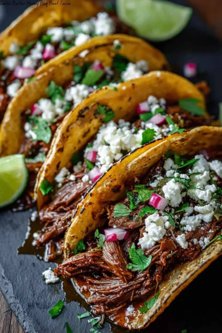Garlic Butter Honey BBQ Beef Tacos
