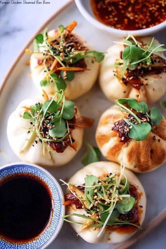 Korean Chicken Steamed Bao Buns