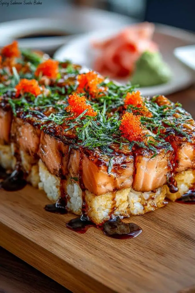 Spicy Salmon Sushi Bake