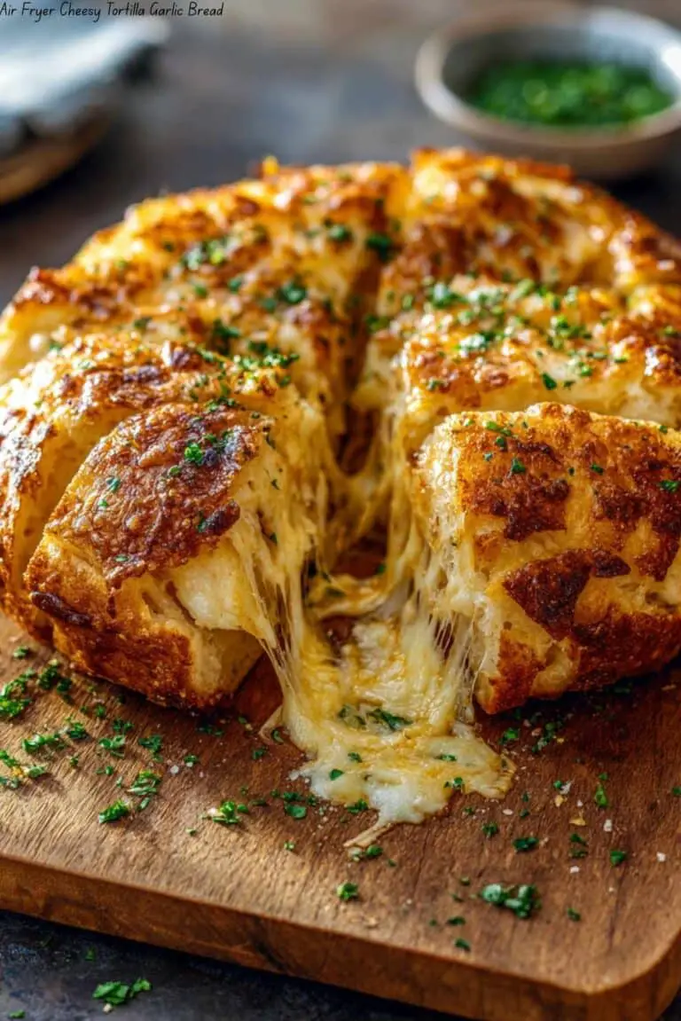 Air Fryer Cheesy Tortilla Garlic Bread
