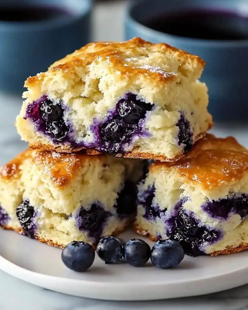 Blueberry Biscuits with LemonVanilla Glaze Recipe