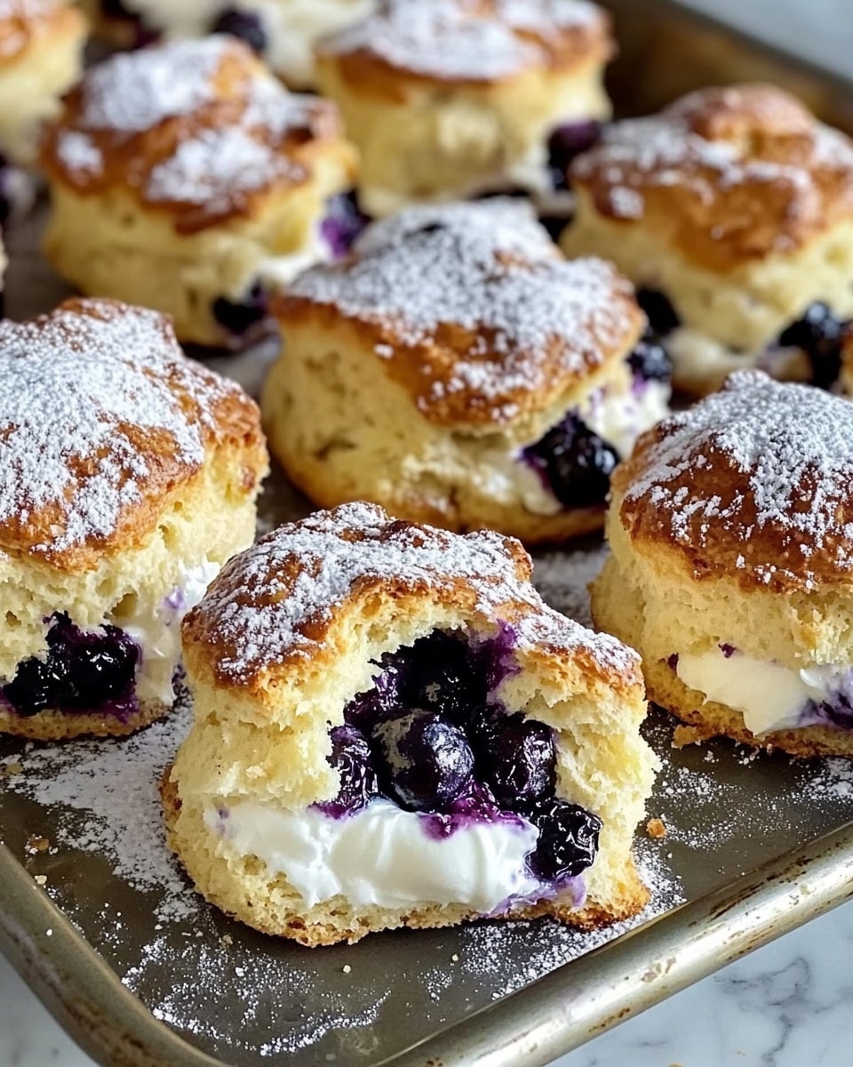 Blueberry Biscuits with LemonVanilla Glaze Recipe - Recipe Image