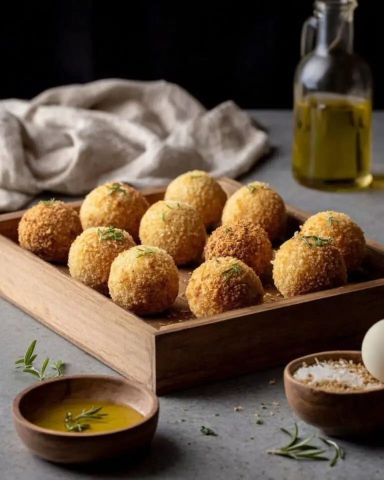 Crispy Baked Arancini with Mozzarella and Parmesan Recipe