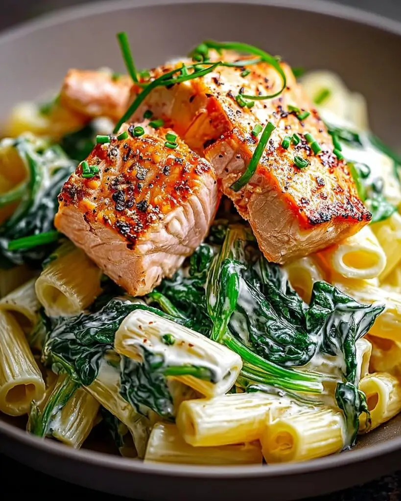 Creamy Salmon Spinach Pasta Recipe